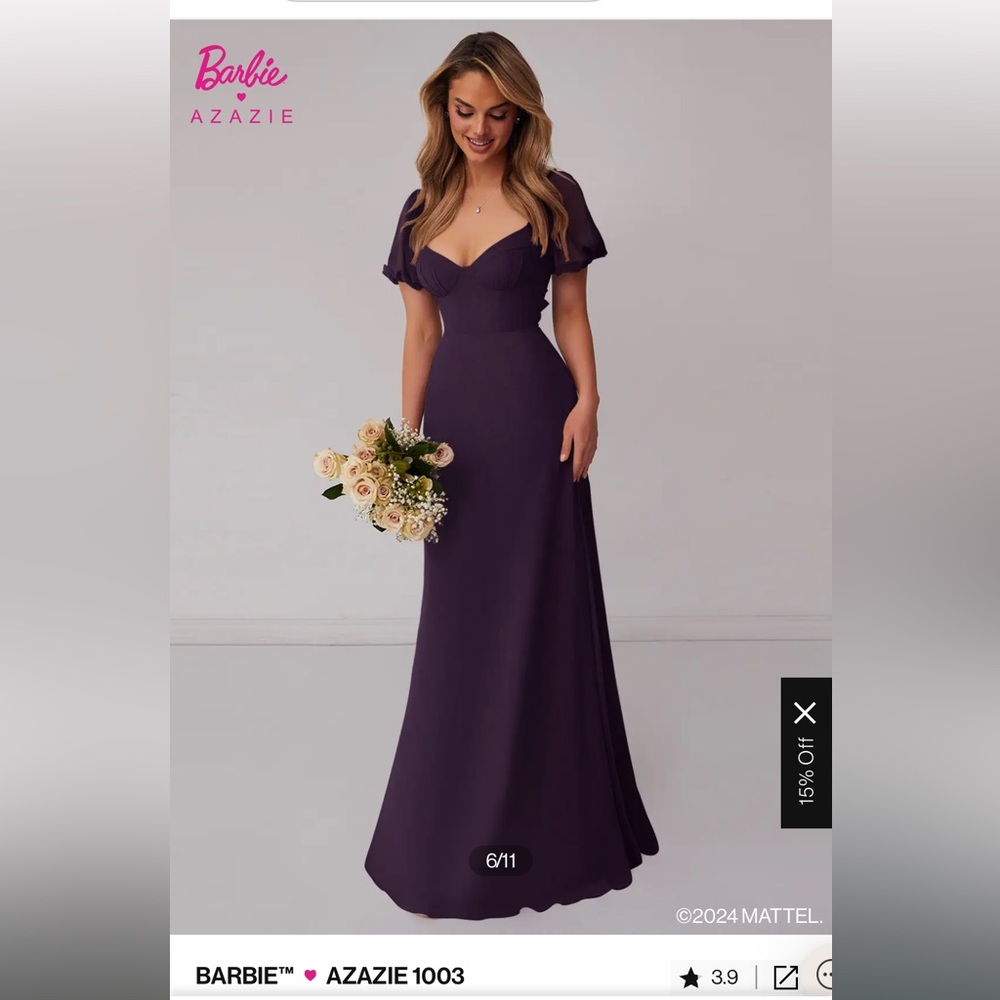 Azazie Barbie Plum Purple Bridesmaid Dress